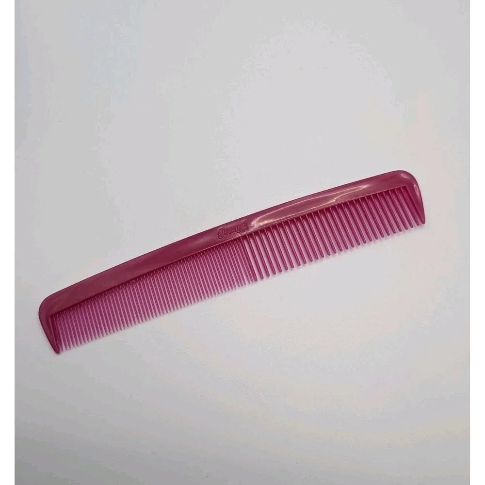 Vintage‎ Goody USA Pink Plastic Comb Jeweltone Hair Tool Retro Style